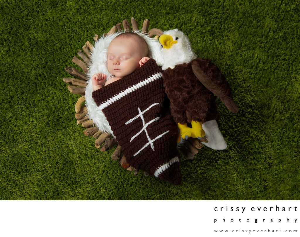Philadelphia Eagles Sleeping Baby Newborn Photo