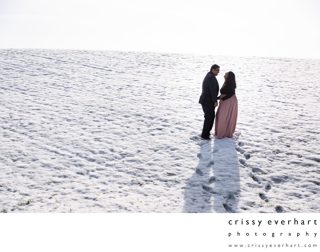 Chester County Maternity Session in the Snow