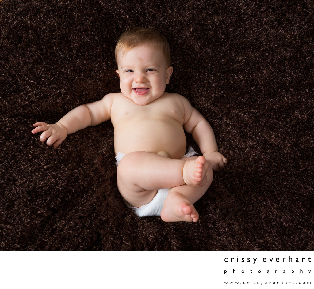 Nine Month Old Baby Portraits - Giggly Boy