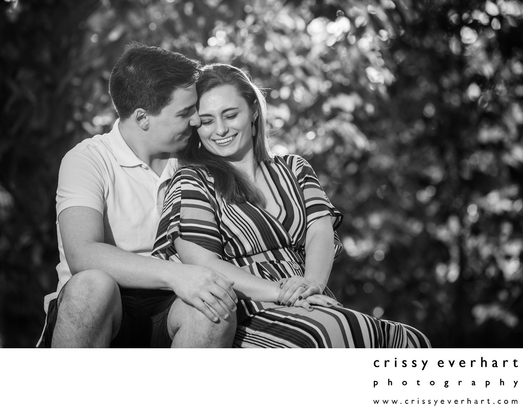 Black and White Engagement Photos at Valley Forge