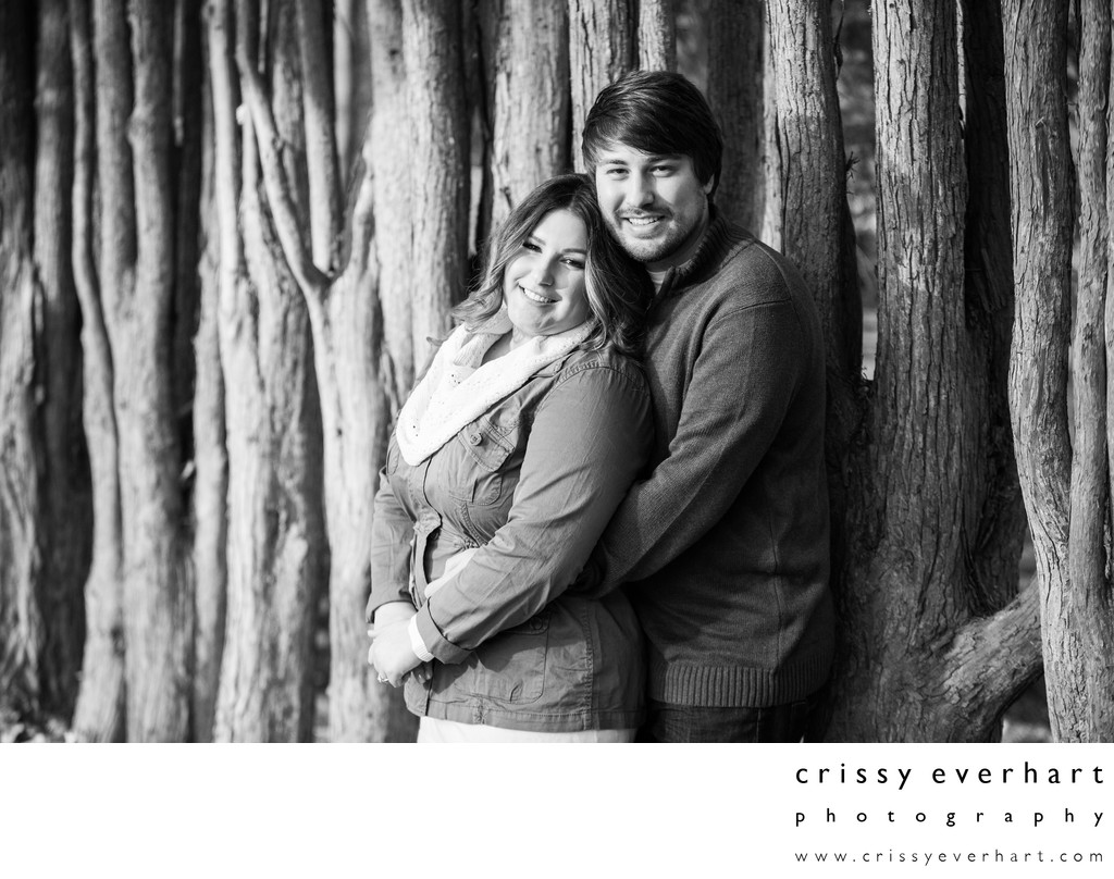 Ridley Creek State Park B&W Engagement Photographer