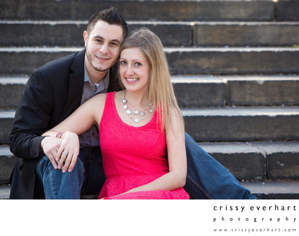 Philly Art Museum Steps Engagement Portraits