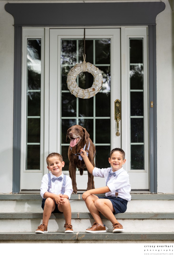 Brothers with their Dog