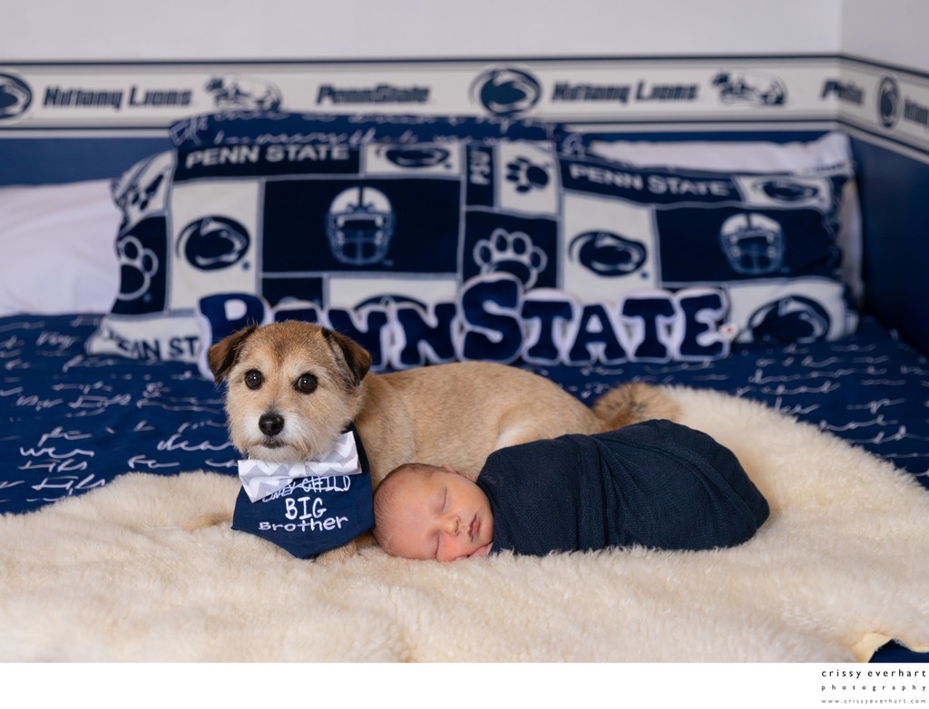 Penn State Newborn with Dog