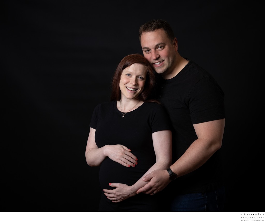 Maternity Portraits on Black Background