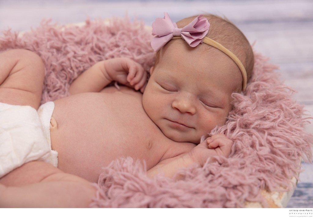 Newborn Baby Girl in Pink