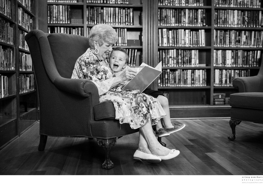 Great Grandmother Reads to Boy