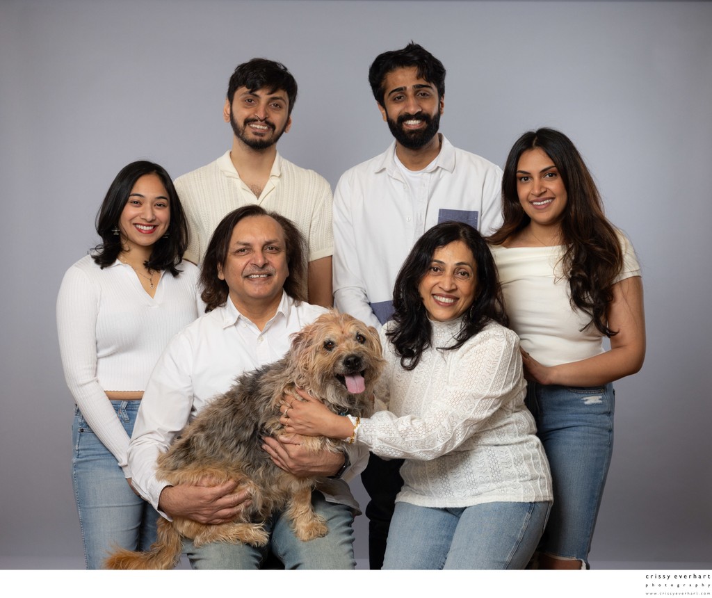 Family Photos with Aging Dog