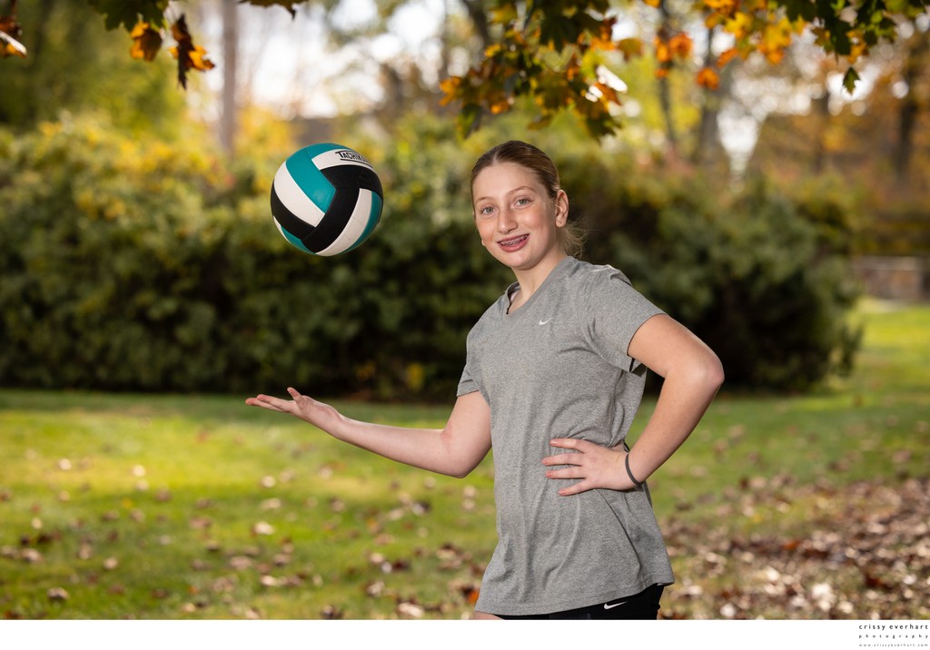 Portraits of Young Volleyball Player