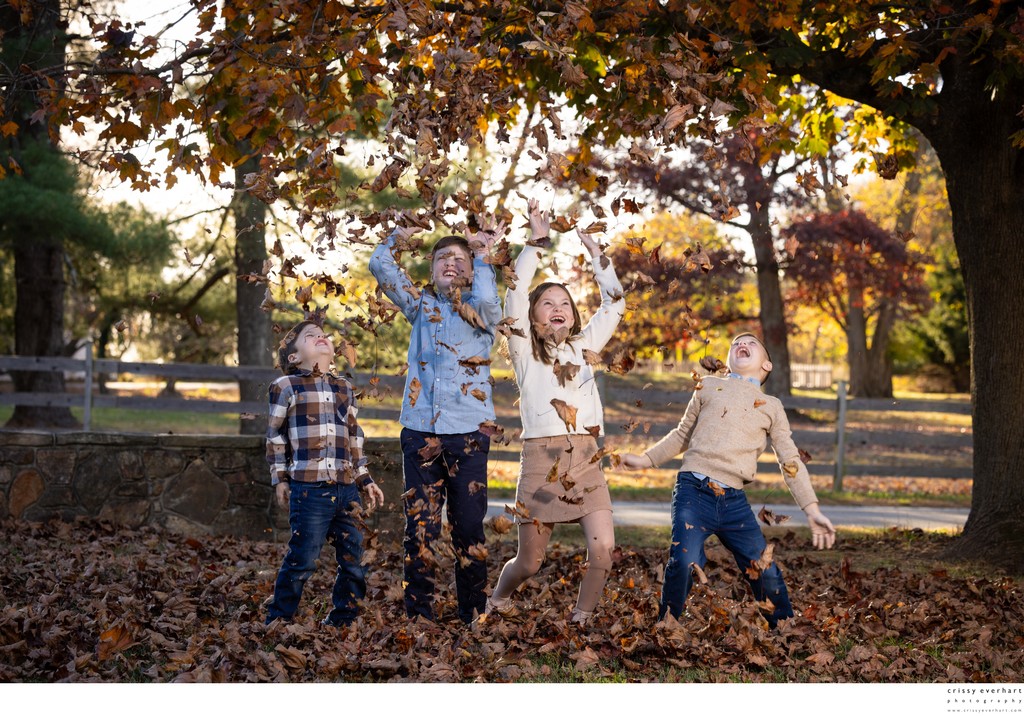 November Portraits in Fall Leaves