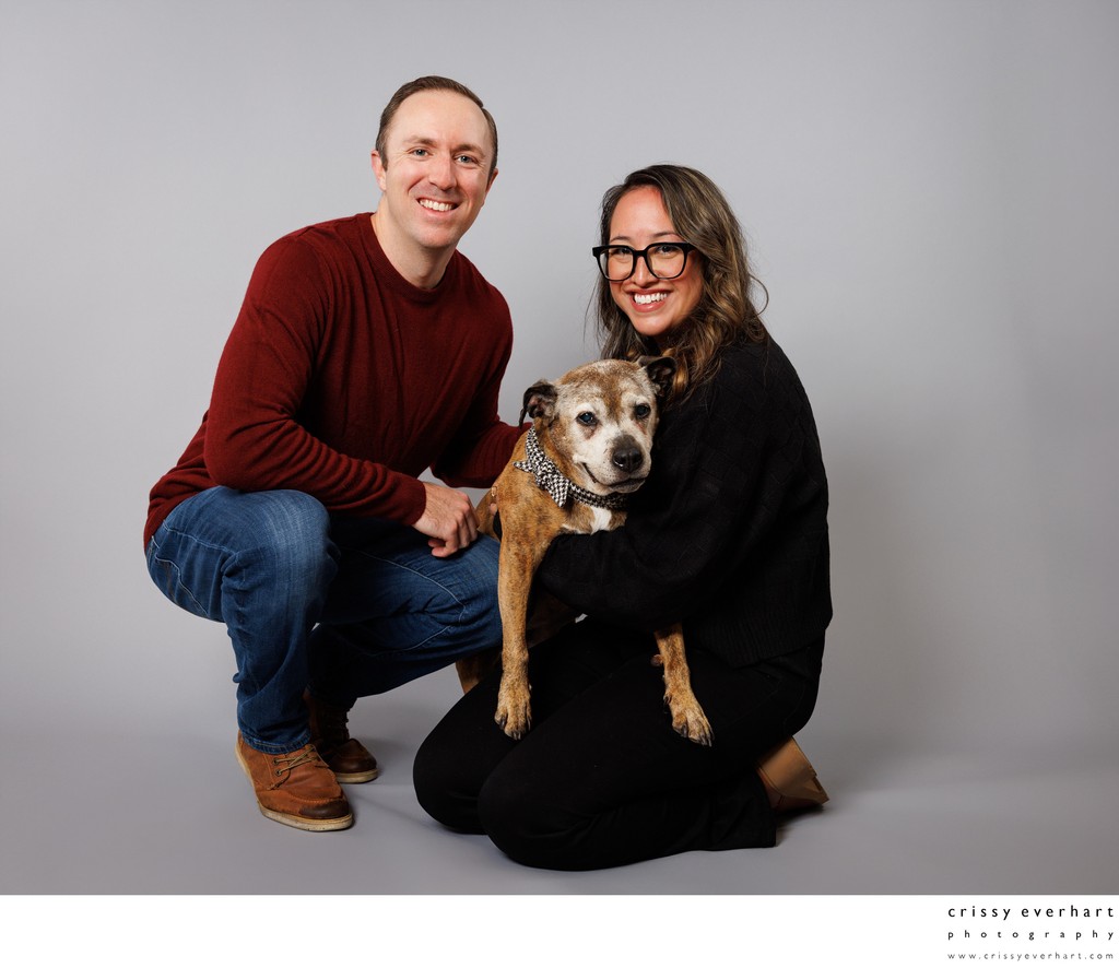 Young Couple with Elderly Dog