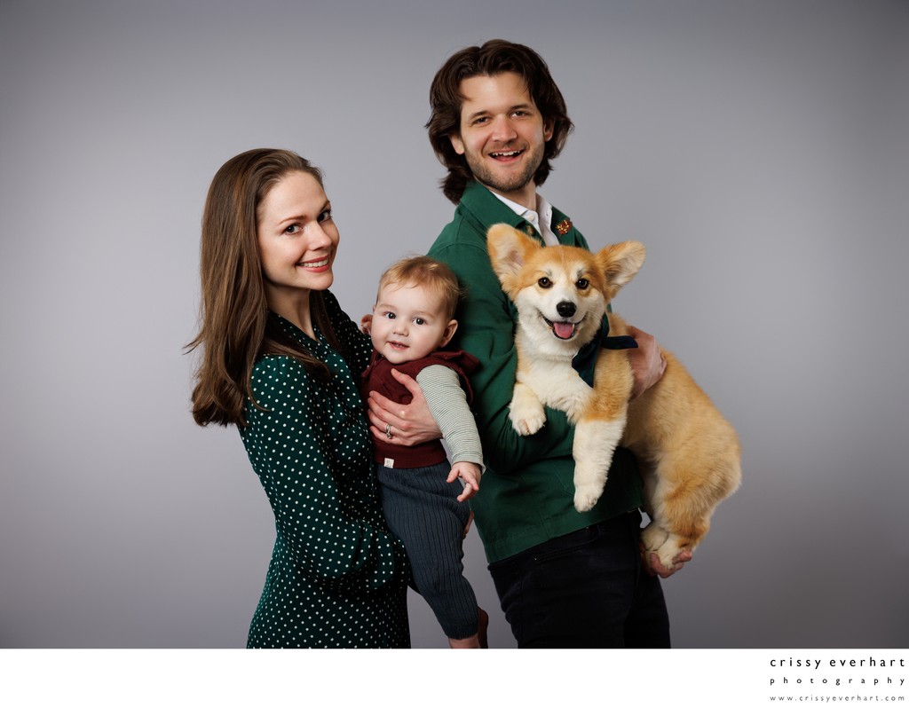 Studio Family Portraits with Dog