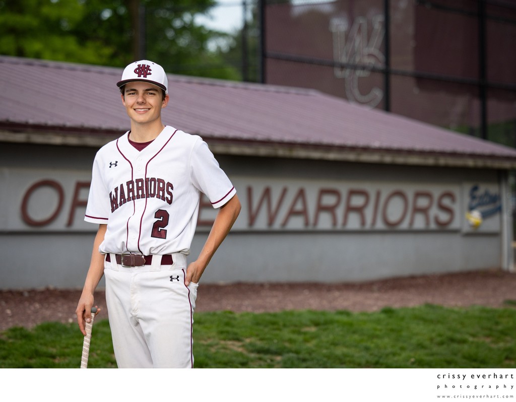 Graduation Portraits on Baseball Field
