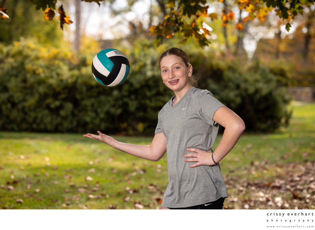 Portraits of Young Volleyball Player