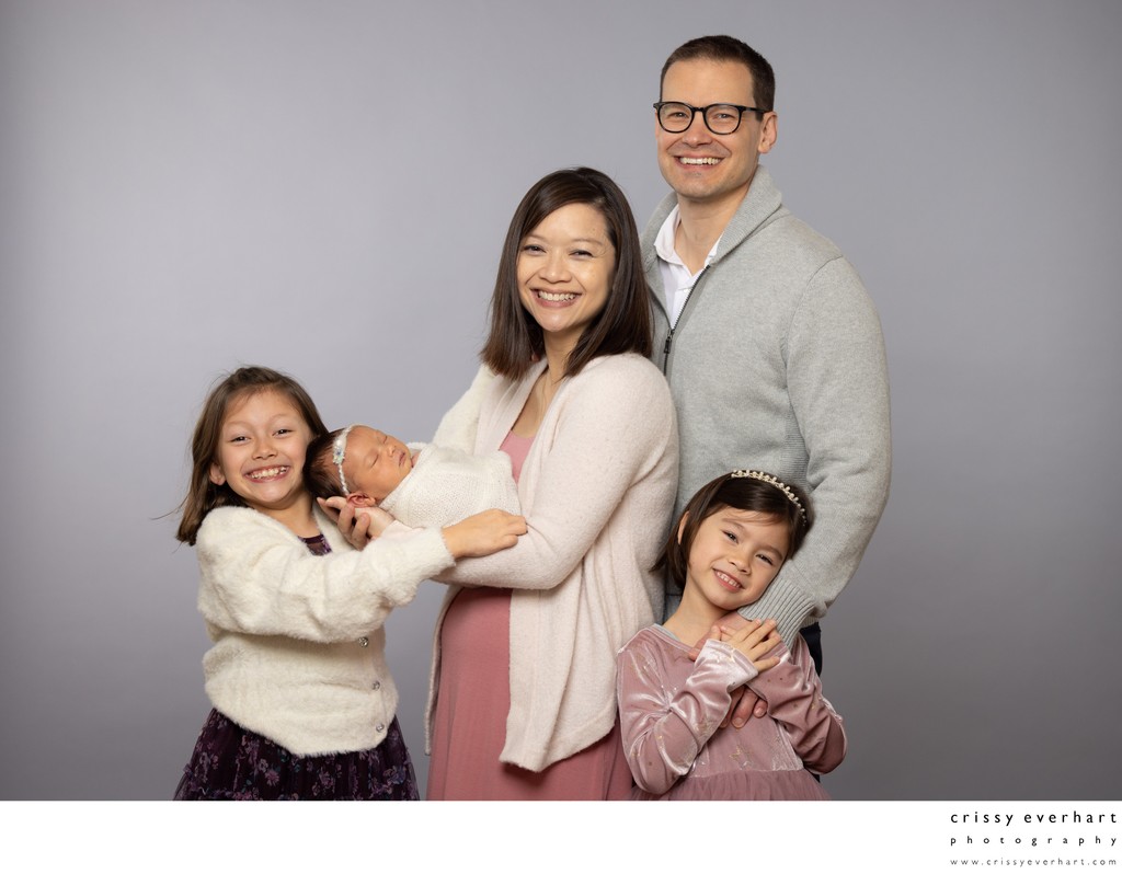 Family Portraits with Newborn and Big Kids