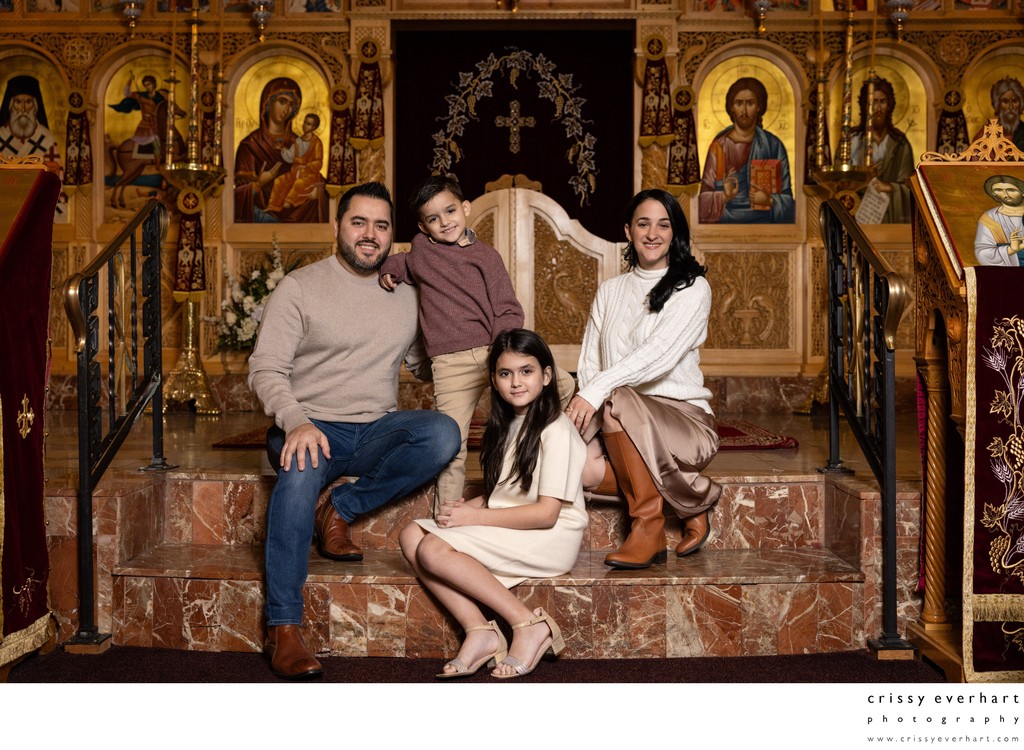 Family Photos in Greek Orthodox Church
