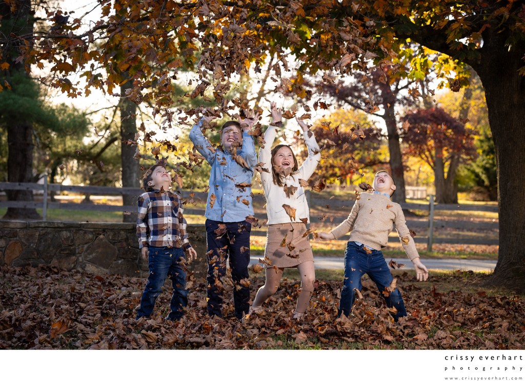 November Portraits in Fall Leaves