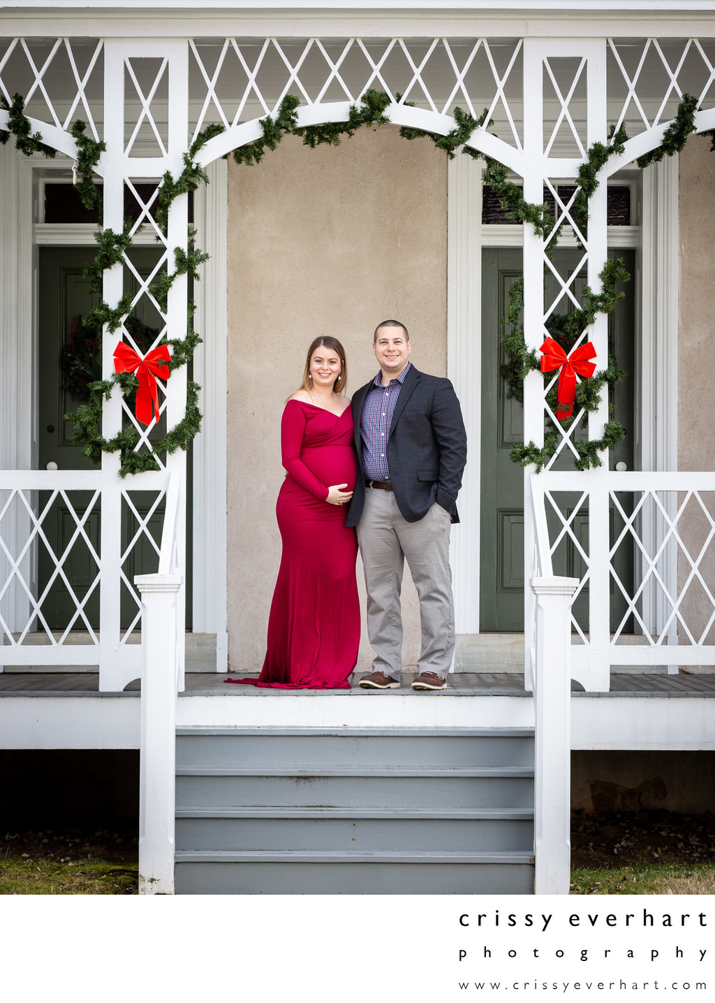 Holiday Maternity Photos in Historic Chester County