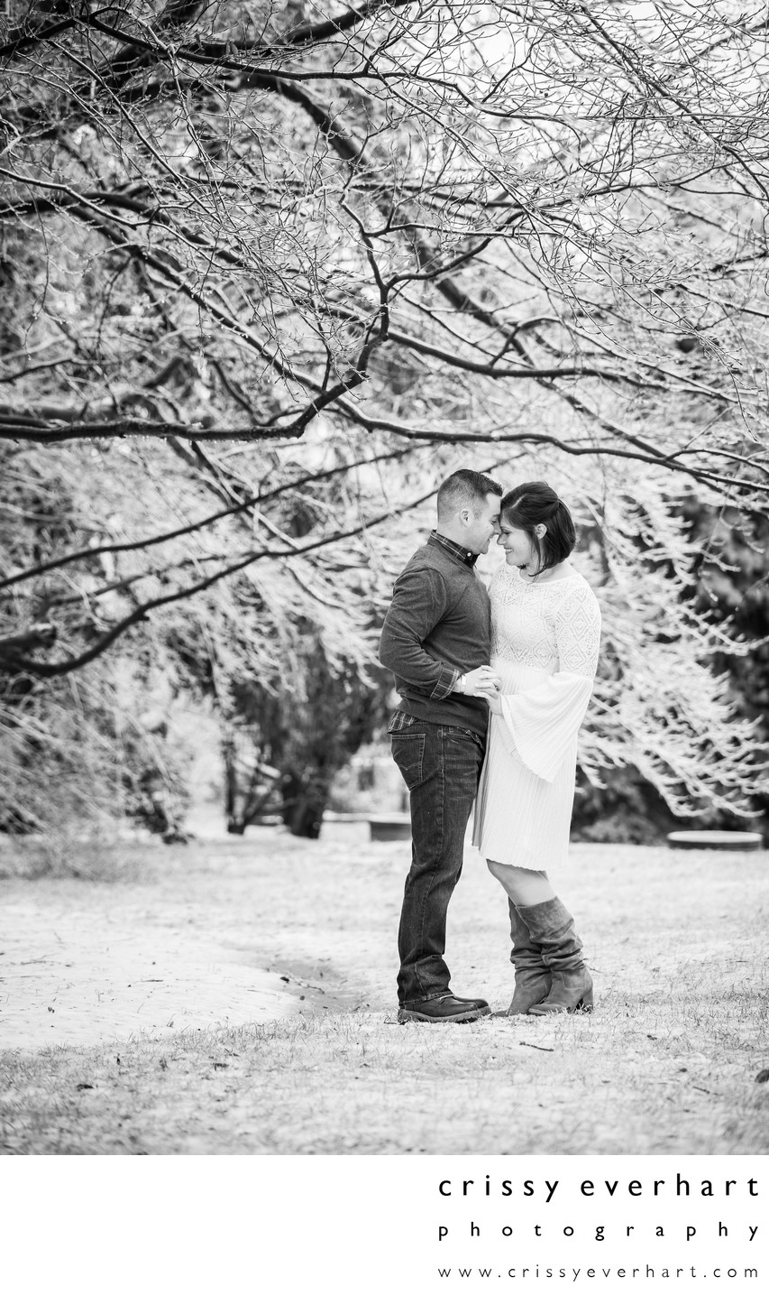Snowy Engagement Session in Chester County