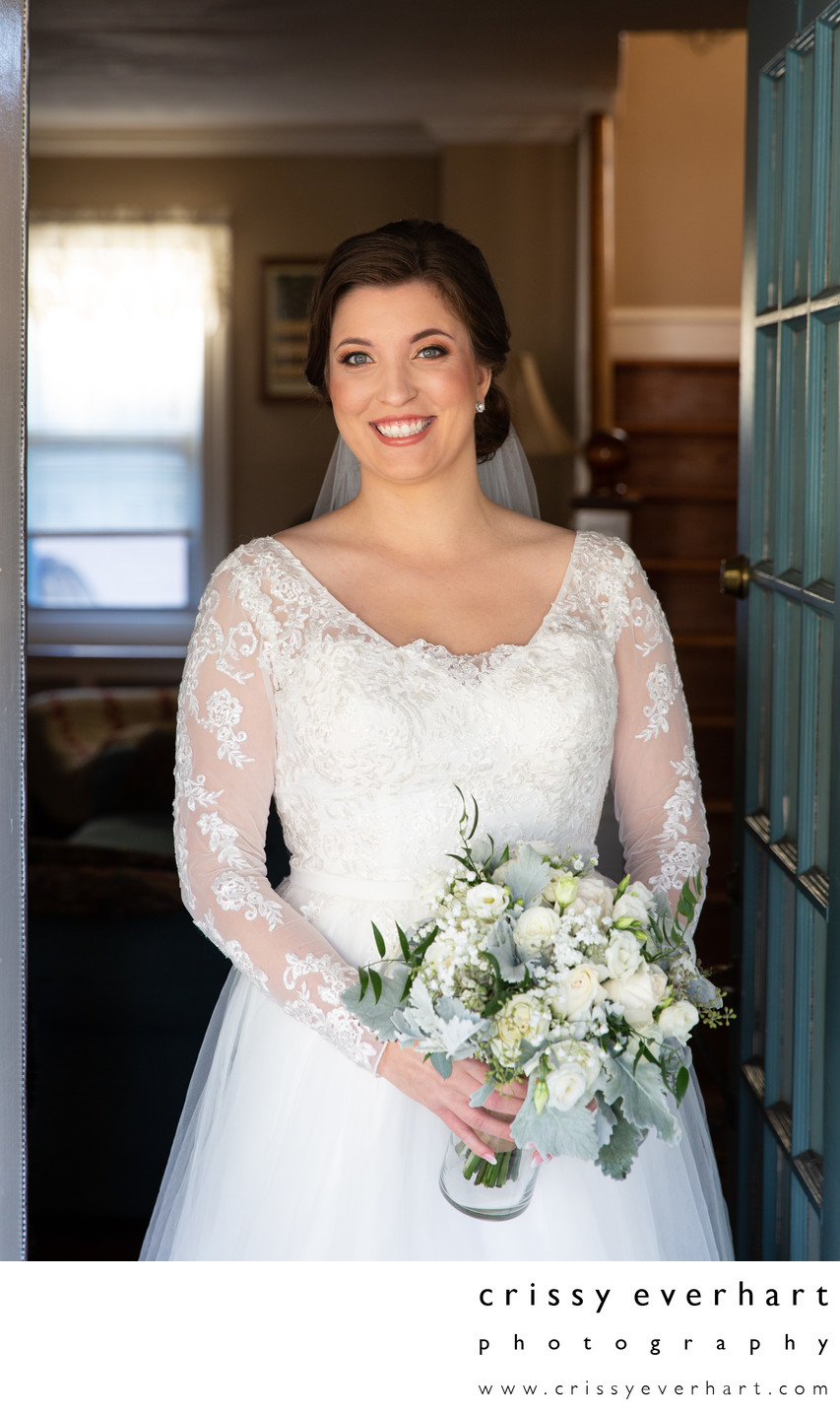 Bridal Portrait in Doorway - Wedding Prep Photos