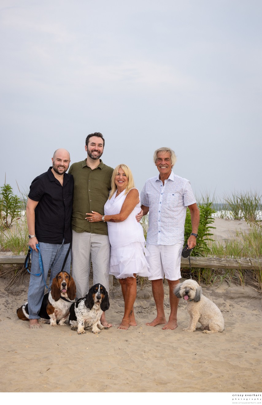 Family Photos at Delaware Beach with Pets