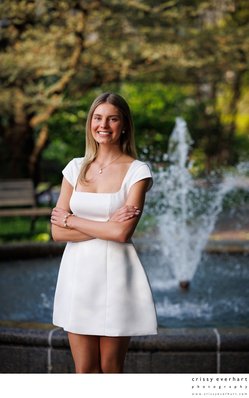 Graduation Photos at Villanova Campus Fountain
