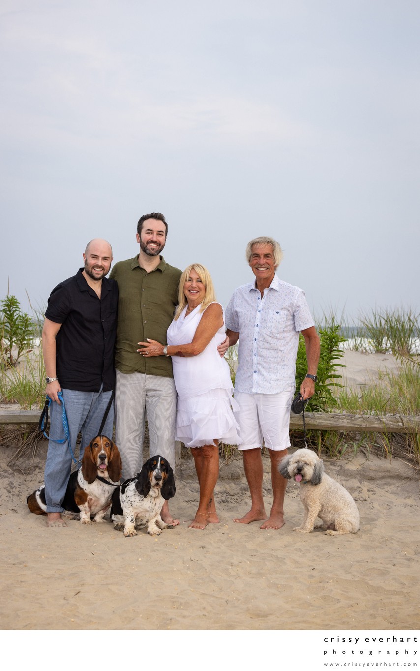 Family Photos at Delaware Beach with Pets