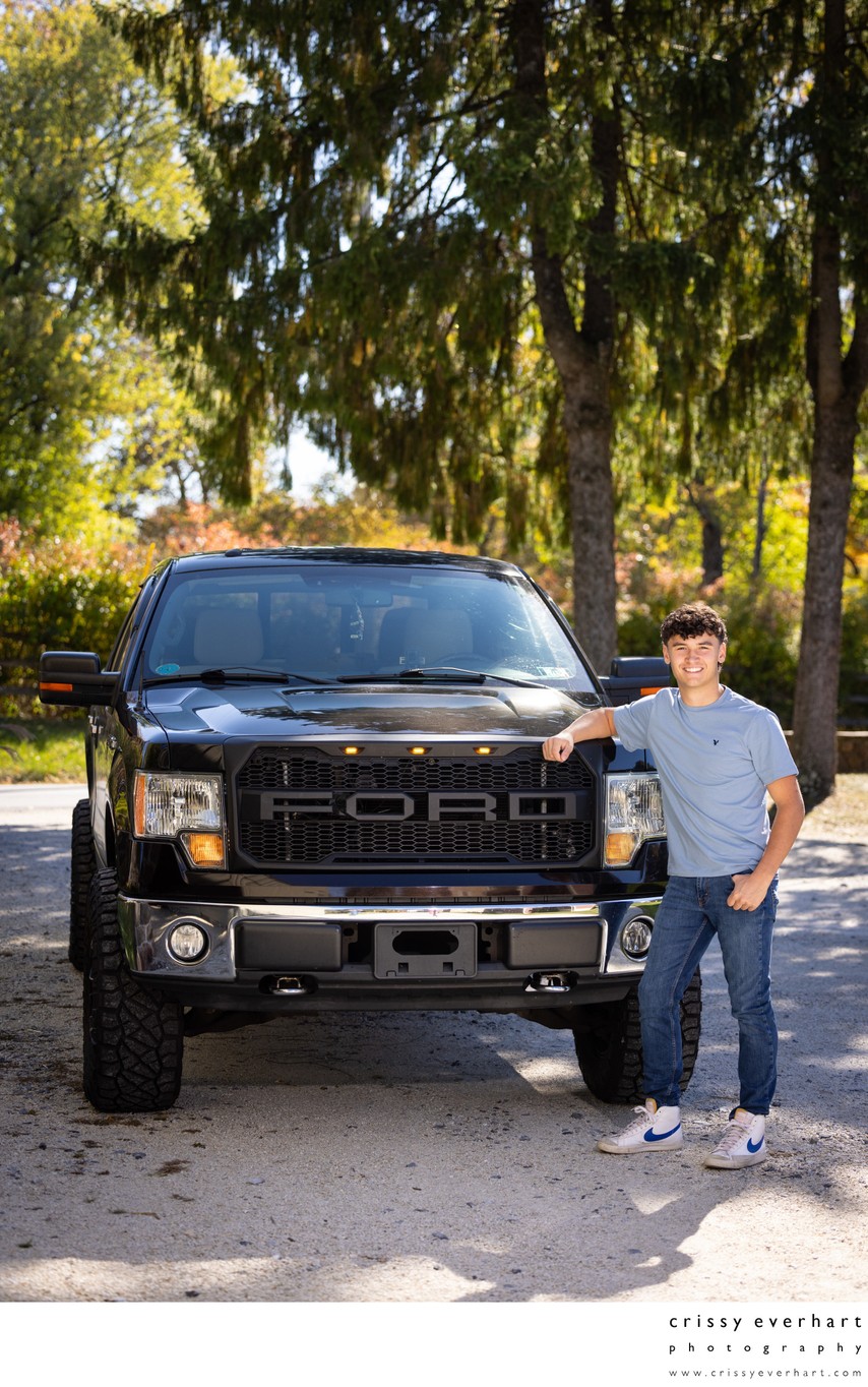 Senior Portraits with Student's Ford Truck