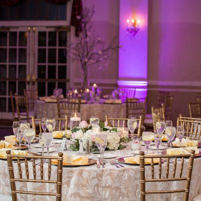 Belle Voir Wedding Reception in Ivory, Purple and Gold