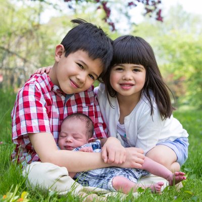 Infant with Two Older Siblings- In Home Newborn Session