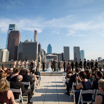 Philadelphia Skyline - Library Rooftop Wedding Ceremony