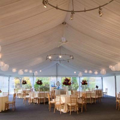 Historic Waynesborough Tent Wedding Buffet Style Setup