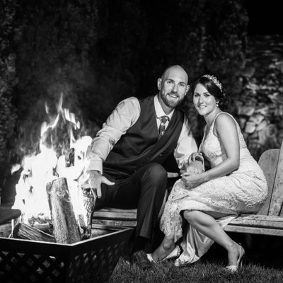 Gables at Chadds Ford Wedding - Night Bonfire