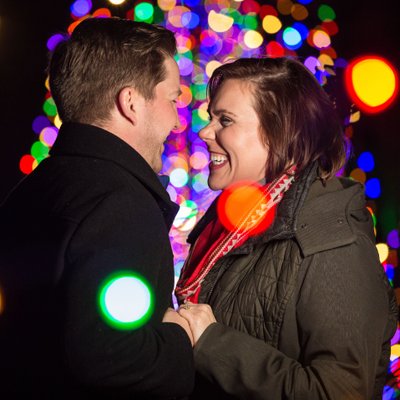 Christmas Proposal and Engagement at Longwood Gardens