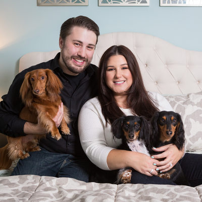 Anniversary Photos with Dachshunds - Pet Photographer