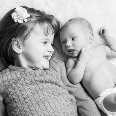 Sister + Baby Brother Sibling Photos