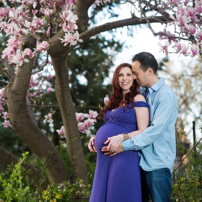 Spring Flowers Maternity Session in Central Park