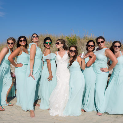 Bridesmaids on the Beach - NJ Wedding Photographer