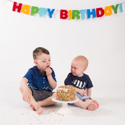 Big Brother Steals the 1st Birthday Cake