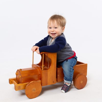 Paoli First Birthday Portraits with Vintage Toy Car