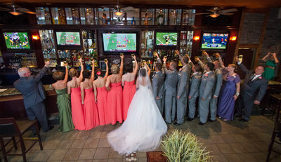 Bridal Party Toast at Landmark Pub in West Chester, PA