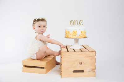 First Birthday Cake Smash Session with Wood Crates