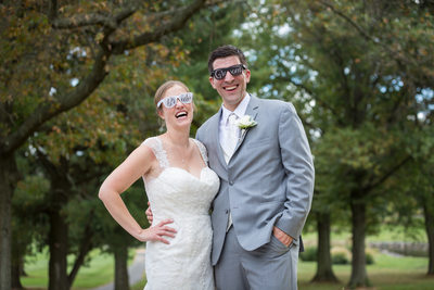 Funny Wedding Photos - Bride and Groom Glasses