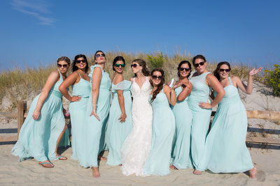 Bridesmaids on the Beach - NJ Wedding Photographer