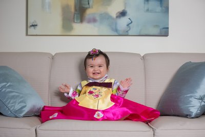 Korean 1st Birthday Outfit - In Home Photo Session