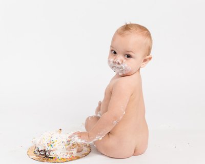 One Year Old Cake Smash Photo Sessions Can Get Messy!