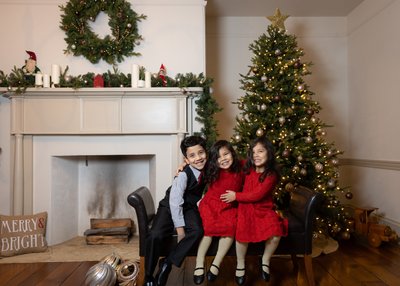 Christmas Photos by Fireplace