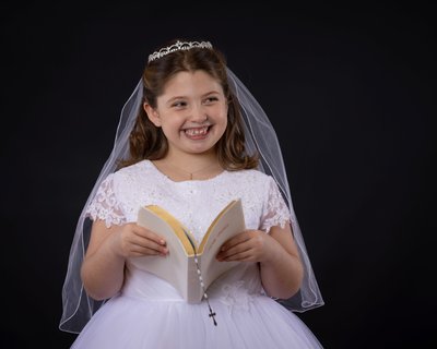 First Holy Communion with Bible and Rosary