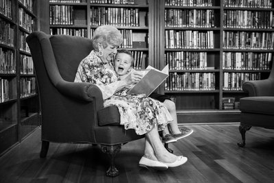 Great Grandmother Reads to Boy