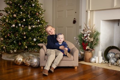 Christmas Photos with Tree and Fireplace